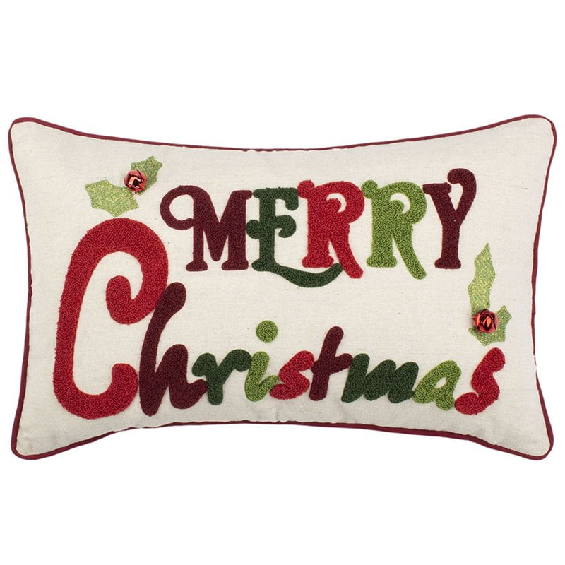 Safavieh Jingles Merry Christmas 12" x 20" Holiday Pillow
