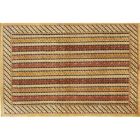 Ahgly Company Machine Washable Indoor Rectangle Traditional Saddle Brown Area Rugs, 8' x 10'