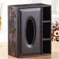 thumbnail image 4 of 1 Rectangular Multi-Function Leather Tissue Box Cover with Remote Control, Suitable for Storing Pens and Stationery, Desk Organizer for Office and Hom, 4 of 5