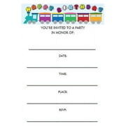 12pack Choo Choo Train Invitation Cards with Envelopes