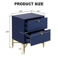 thumbnail image 2 of Boyel Living Nightstand with 2 Drawers, Modern Bedside Table with Gold Metal Legs End Tables for Bedroom, Blue, 2 of 8