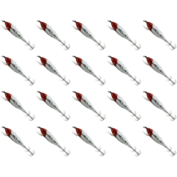20uds. Anzuelo Jigging para calamar y camarón, herramienta de pesca nocturna con cebo Artificial brillante de 5,5g (estilo G)