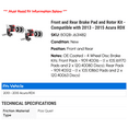 thumbnail image 2 of Front and Rear Brake Pad and Rotor Kit - Compatible with 2013 - 2015 Acura RDX 2014, 2 of 2