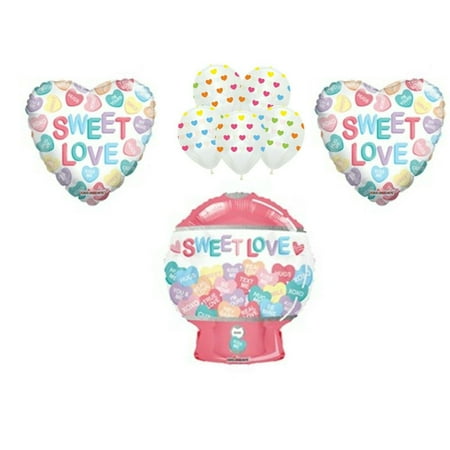Sweet Love Valentine's Day Balloons Decorations Gift Gumball Conversation Hearts candy