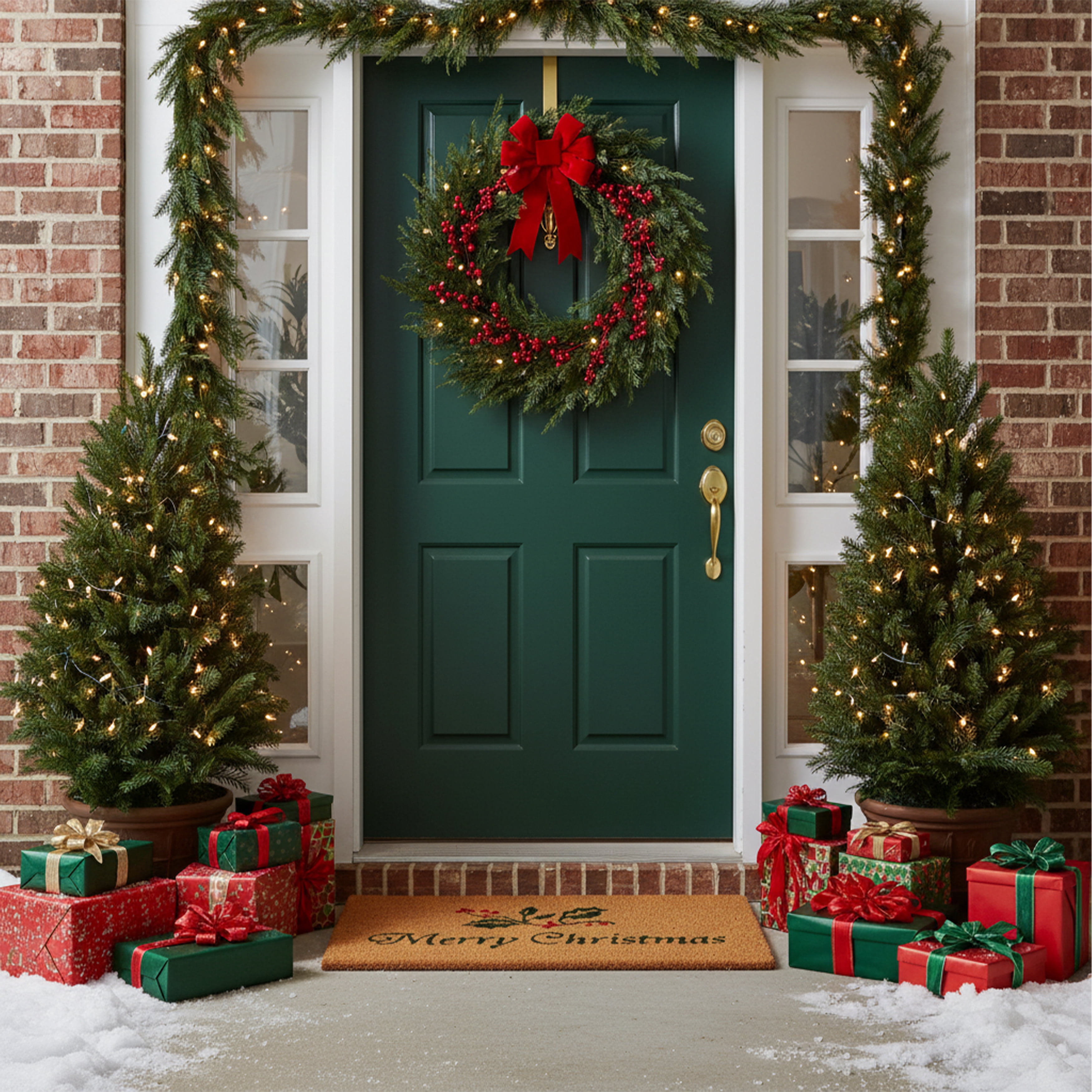 Calloway Mills Christmas Holly Outdoor Doormat, 17" x 29"