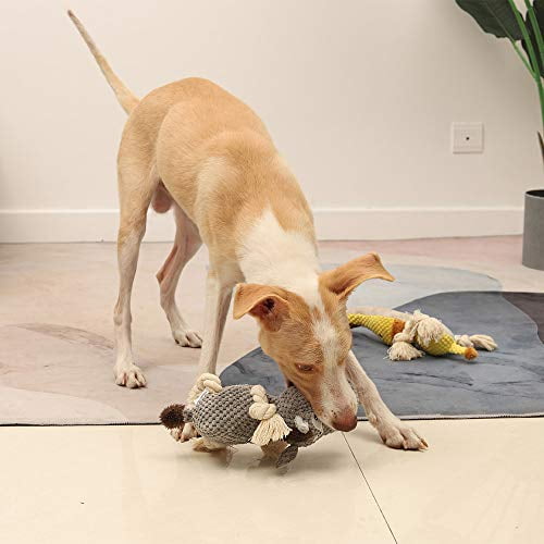 Middle Tug of War Plush Dog Toy for Large Breed Sedioso Stuffed Dog Toys Big Dogs Small Cute Animal Squeaky Dog Toys with Crinkle Paper Dog Chew Toys for Puppy 