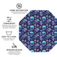 thumbnail image 3 of Fuzoiu Blue Flower Skull Print Leather Coasters Set,Drink Coasters Set of 4,for Tabletop Protection, Durable PVC Coasters,Home Décor and Housewarming Gift-Octagon, 3 of 6