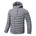 thumbnail image 2 of UVEASISHA Down Coats for Men Hiking Windproof Hooded Puffer Jackets Winter Thick Warm Quilted Coat Full Zip Casual Thermal Outerwear with Pockets Gray M, 2 of 6