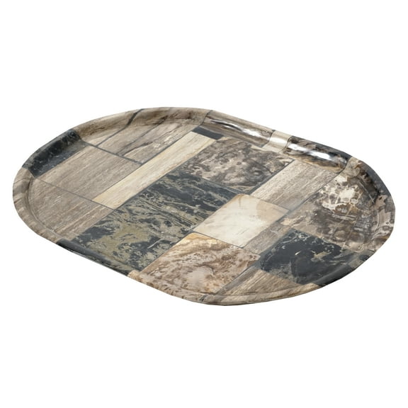 Elk Home Deckham Glam Petrified Wood Tray in Natural Finish