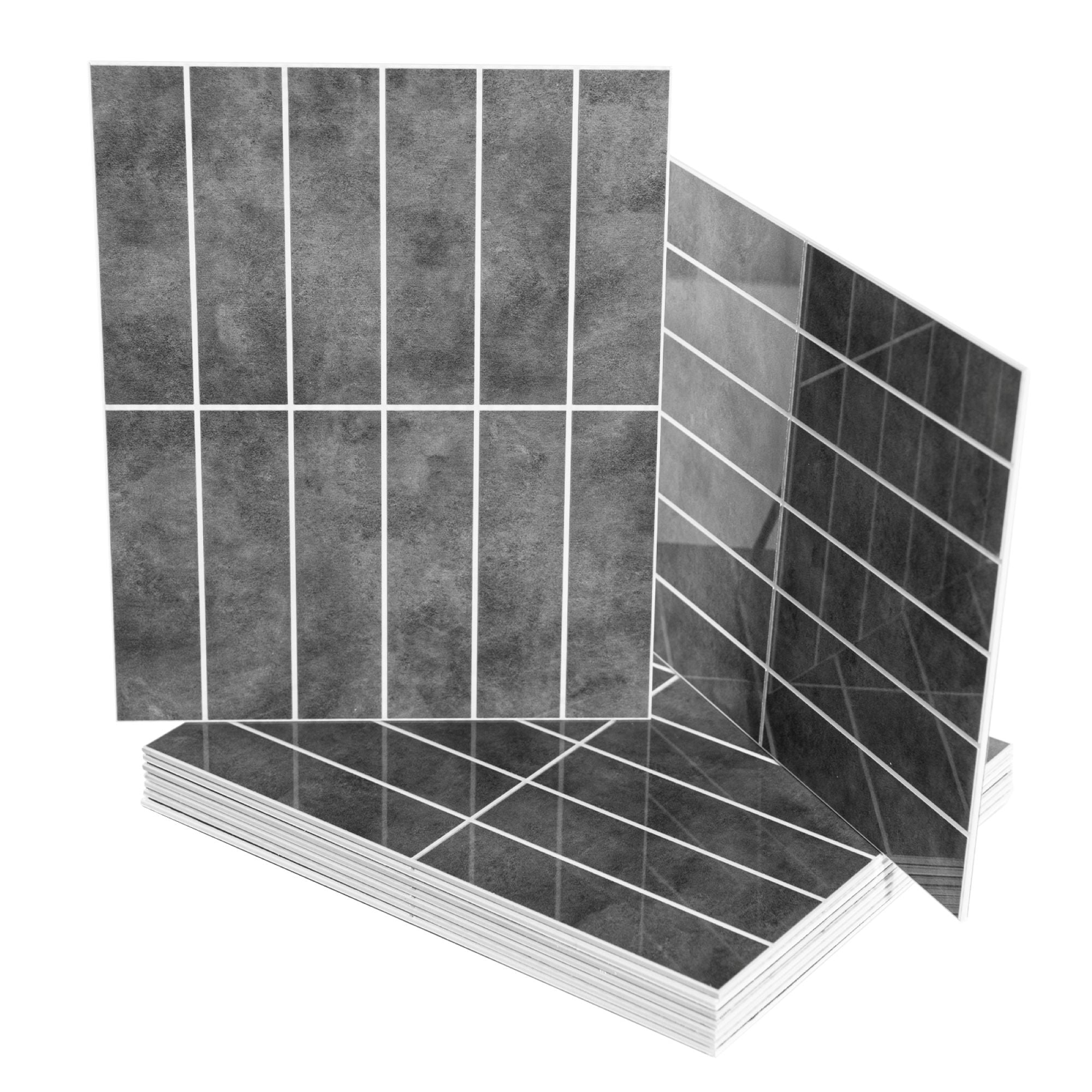 Art3dwallpanel 11.4''x9.1'' Faux Marble Peel & Stick Backsplash for Kitchen,Wall,Ash Gray,7.2sq.ft.(10-Pack)