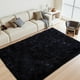 thumbnail image 1 of Alfombra LòutiRoot Home Black Fluffy de 160 x 230 cm para salón, 1 of 8