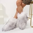 thumbnail image 2 of Stylish Winter Boots for Women, Faux Fur Mid-Calf Snow Booties, 2 of 5