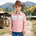 thumbnail image 3 of Faraee Girls Boys Western Cowboy Fringe Shirt Long Sleeve Cute Collared Retro Casual Blouses Shirts Kids Tassel Button Down Cowboy Tops 5-14 Years, 3 of 6