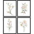 thumbnail image 3 of PixonSign Framed Wall Art Watercolor Cherry Blossoms & Daisy Prints, Flowers Adhesive Canvas Poster, Set of 4 Nature Wilderness Wall Decor, Botanical Floral Home Wall Décor - 12"x16" Black, 3 of 5
