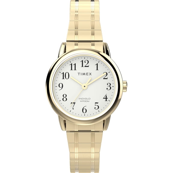 Timex Women's Easy Reader Gold tone case Gold Exp Band