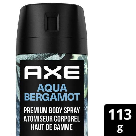 AXE Fine Fragrance Collection Premium Body Spray for Men, Aqua Bergamot deodorant with 72H odour protection and freshness, infused with juniper, bergamot, and sage essential oils, 113g, 113g Body Spray