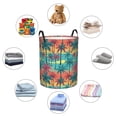 thumbnail image 6 of Balery Hawaii Palms Round Laundry Basket with Handles Waterproof Freestanding Laundry Hamper for Clothes Toys in the Dorm and Family-Small, 6 of 8