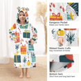 thumbnail image 4 of Christmas Gifts Pattern Wearable Blankets Hoodie Oversize Sherpa Wearable Soft Blanket Warm Cozy 3-14 Age, 4 of 7