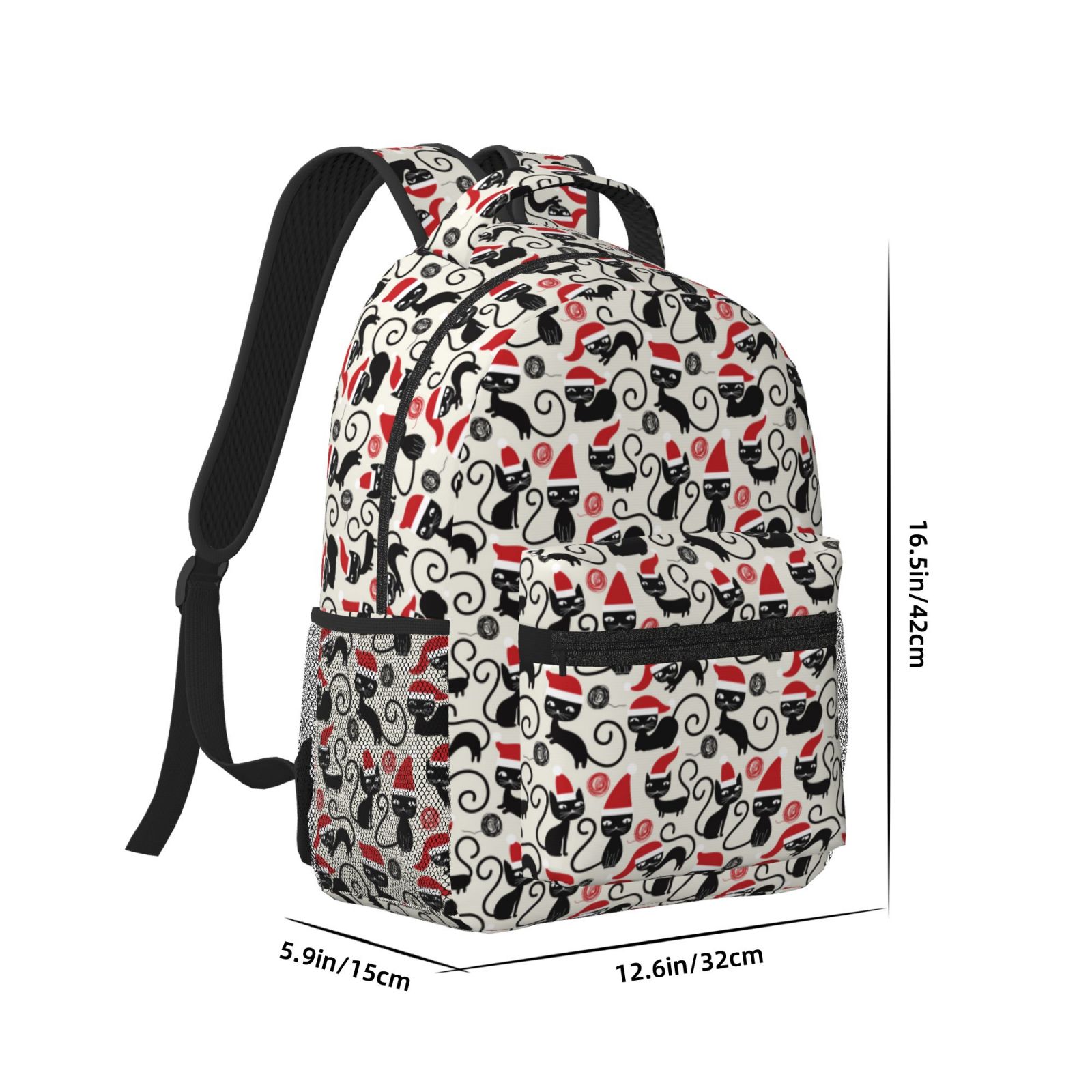 Xecao Christmas Cat Travel Backpack: A spacious, stylish computer backpack ideal for men and women, perfect for college, school, or daily travels
