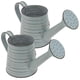 thumbnail image 3 of Iron Flower Bucket Decorative Flower Vases for Storage Use 2Pcs Silver Metal, 3 of 5