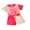 Pink, variant on EYIIYE Brother and Sister Matching Set 0-3Y Toddler Baby Letter Print Shirt Short Sleeve T-Shirt Crew Neck Tops with Contrast Color Shorts Sibling Outfits Infant Newborn Loose Casual Outfit for Summer