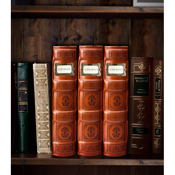 Bellagio-Italia Tuscany CD/DVD Storage Binder - Cognac Brown