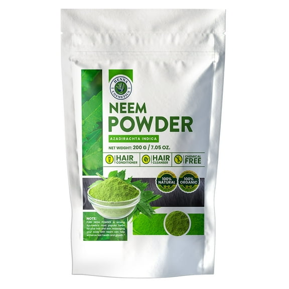 Neem Powder (Azadirachta Indica) 200 Grams (7.05 oz.) Hair and Skin Supplement
