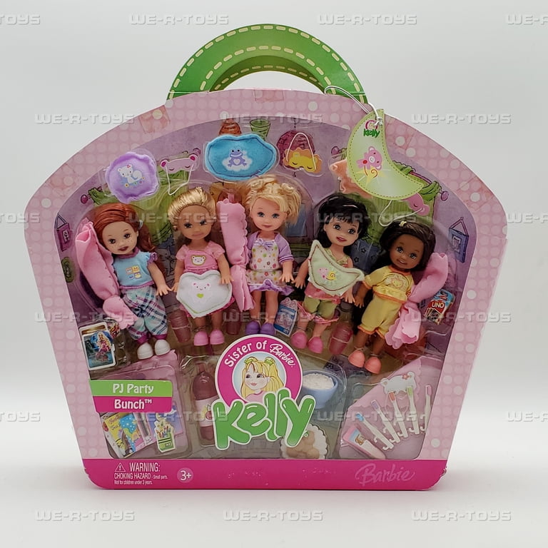 Barbie Kelly Club 5 PJ Party Bunch Doll Play Set 2006 Mattel J9109