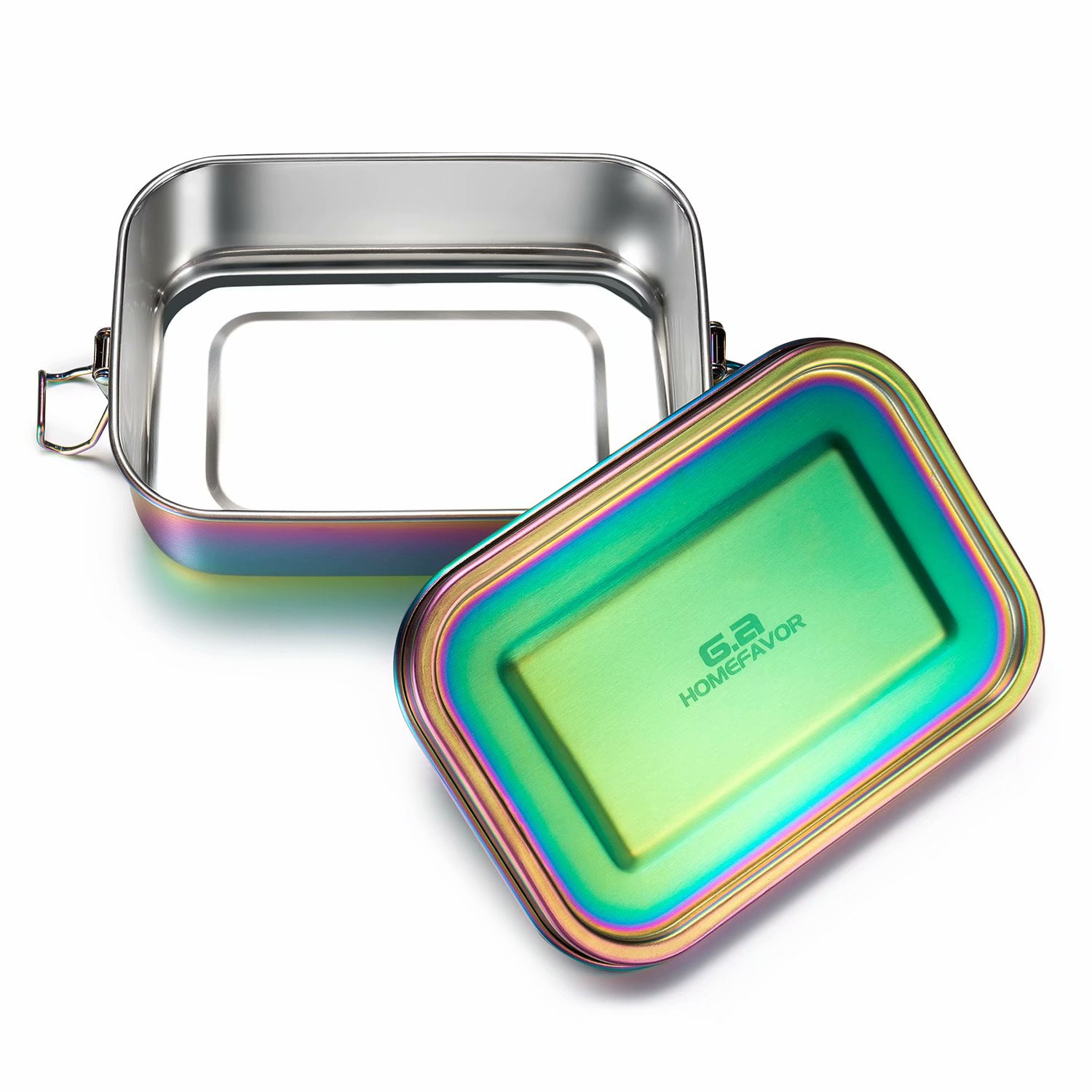 Ga HOMEFAVOR Leak Proof Stainless Steel Bento Box, Metal Lunch Container  with 3-Compartment, 1200ML, Perfect for Snacks and Salad, Dishwasher Safe