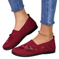 thumbnail image 3 of Domzle Womens Butterfly Embroidered Loafers 2026 Orthopedic Shoes Slip on Walking Shoes Breathable Mesh Casual Loafers Lightweight Slip-on Sneakers Red 38, 3 of 9