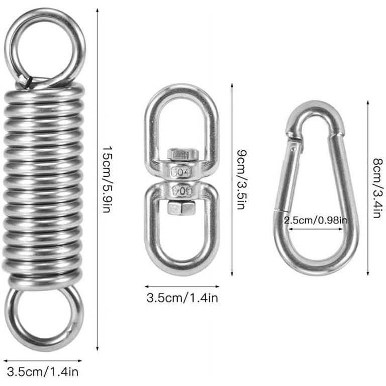 Heavy Bag Hanger Set, Stainless Steel Swivel Chain with Carabiners