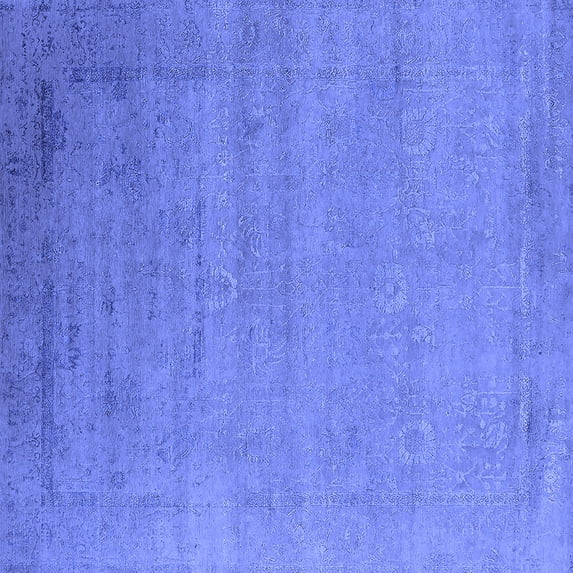Ahgly Company Indoor Square Oriental Blue Industrial Area Rugs, 5' Square