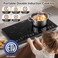 thumbnail image 5 of Portable Induction Cooktop 2 Burner - 1800W Double Induction Cooker with 8 Power Settings, 4 Pre-Set Modes, Ultra Thin Design, Sensor Touch Control, Child Safety Lock & Timer | Electric Cooktop, 5 of 8