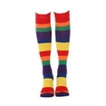 thumbnail image 5 of IWRICH Women's Striped Knee High Socks Funny Novelty Athletic Colorful Stripe Cute Stockings Tube Socks Multicolour, 5 of 5