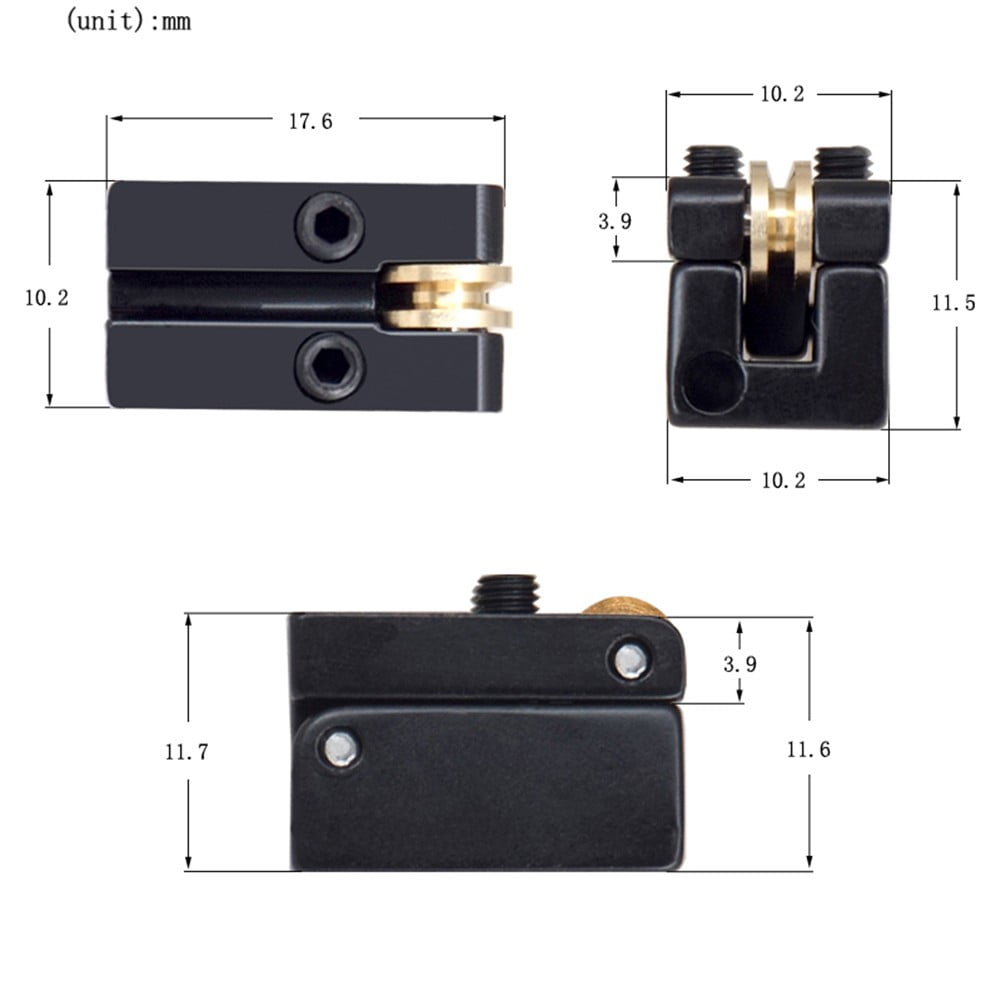 Headless For Electric Guitar Bridge with Roller Saddle in Sleek Black Finish