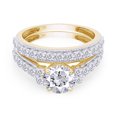 thumbnail image 3 of AFFY 3.50CT Round Cubic Zirconia Wedding Bridal Ring Set for Women 14K Yellow Gold over Silver- 7.5, 3 of 8