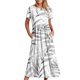 thumbnail image 1 of Vestido de Manga Corta para Mujeres Vestido de Verano de Cuello Redondo Impreso, Poliéster de Tamaño Verdadero Diario Y Vestido de Fiesta, 1 of 5