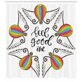 thumbnail image 3 of Saying Shower Curtain, Inspirational Hand Lettered Words Calligraphic Phrase in a Frame with Balloons, Fabric Bathroom Set with Hooks, 69W X 84L Inches Extra Long, Multicolor, by Ambesonne, 3 of 3