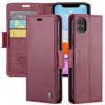 thumbnail image 1 of Funda tipo cartera iPhone 11 con cierre magnético, RFID, tarjetero, soporte, carga inalámbrica, 1 of 5