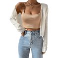 thumbnail image 2 of Women's Open-Front Cropped Knit Cardigan, Long Sleeve Lightweight Sweater, 2 of 5