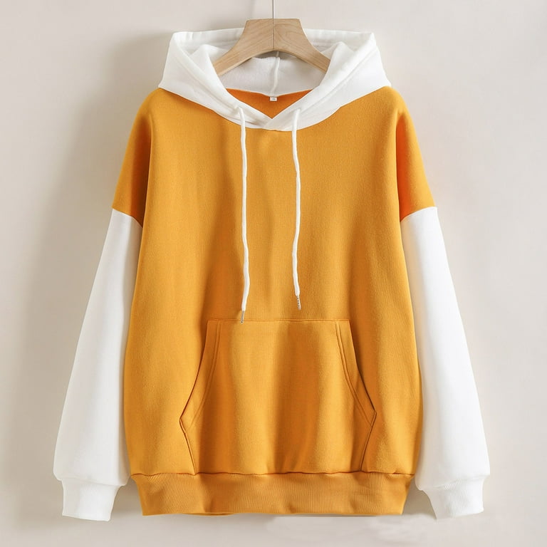 Hoodies for Women Dress Women after 50 Womens Athletic Quarter Zip Thin  Workout Hoodie Baseball Shirts Long Sleeves for 5xl Hooded Sweatshirt Ladies  Long Sleeve T Shirt Womens Fall Tunic Yellow S -