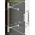 thumbnail image 5 of 48 Inches Length Modern Door Handles in Dark Mahogany Birch Wood Brushed Ends Finish, Stainless Steel Handle Pulls for Wood Glass Metal Front Doors Barn Door Sliding Doors, Cylindrical H-Shaped Bar, 5 of 13