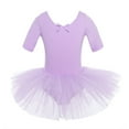 thumbnail image 3 of Yhong Little Girls Kids Ballet Leotards Skirted Tutu Cross Straps Back Dance Dress Gymnastics Outfits Purple XXL, 3 of 7