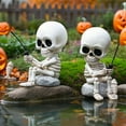 thumbnail image 5 of Comefolife Fishing Skeleton Statue Halloween Decorations, 3.77 Inch Cute Sitting Skull Figurine Shelf Sitter Resin Sculpture for Outdoor Garden Yard Lawn Pond Waterfalls Pool Ornaments, 5 of 6