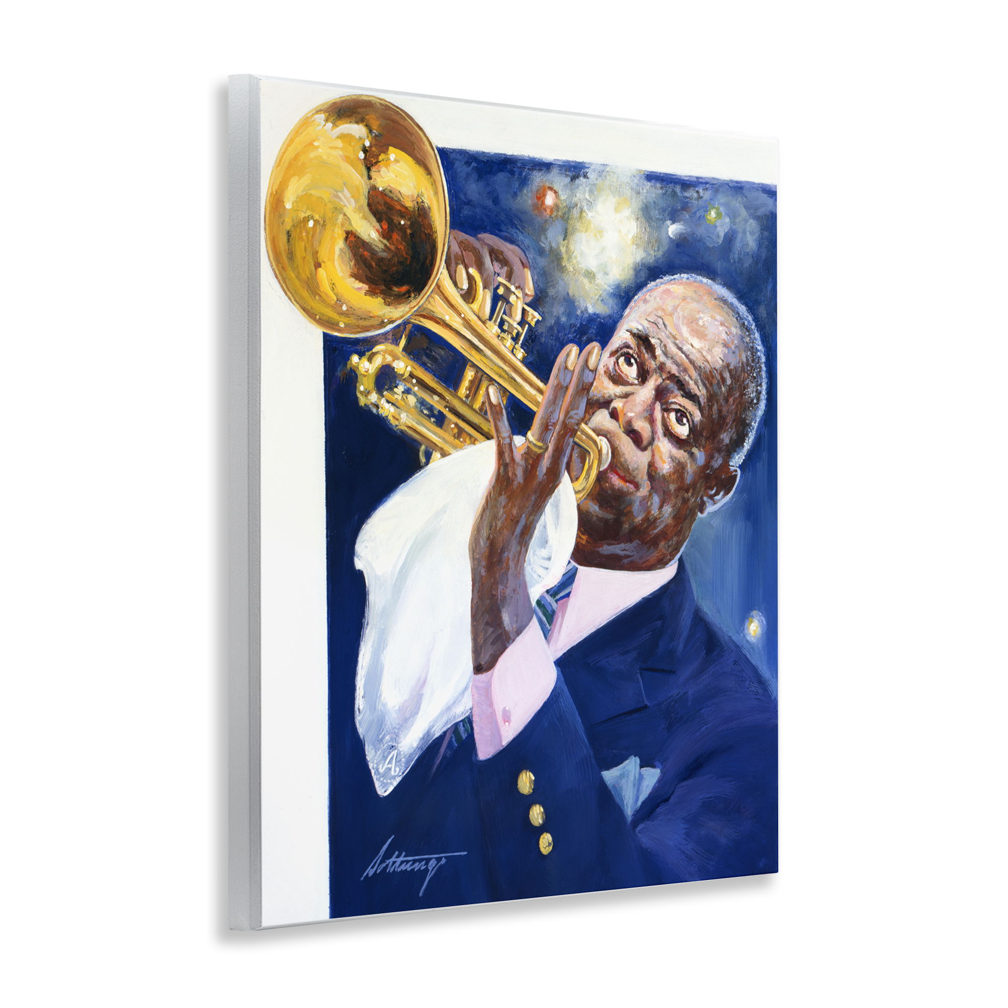 Louis Armstrong Portrait Wall Plaque Art, design by Wind River Studios