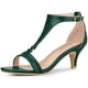 thumbnail image 1 of Sandalias de tacón bajo Allegra K con correa en T Verde oscuro 41, 1 of 7