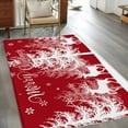 thumbnail image 3 of Christmas Tree Area Rug 3x5 Washable Rug Non Slip Snowflakes Xmas Winter Deer Retro Red Large Area Rug Indoor Floor Carpet for Entryway Bedroom Kitchen Living Room Home Office Dining Room Nursery, 3 of 8