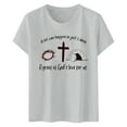 thumbnail image 5 of LUOGENLI T-shirts pour Femme pour Femmes T-Shirt Décontracté à Imprimé de Lettres Col Rond Manches Courtes T-Shirt Plusieurs Couleurs 4xlt T-shirts pour Femmes T-shirts Graphiques Fête de la Saint-Patrick Gris P, 5 of 5