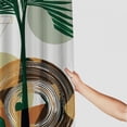 thumbnail image 3 of Orinice Baocicoo Boho Mid Century Shower Curtain Abstract Sun Green Banana Leaves Curve Aesthetic Shower Curtain for Bathroom Cubicle Living Room Waterproof Curtain for Bathroom with Hooks  36x72, 3 of 7