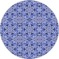 thumbnail image 1 of Ahgly Company Machine Washable Indoor Round Transitional Jeans Blue Area Rugs, 7' Round, 1 of 7